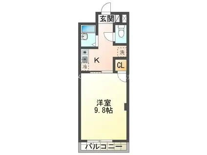 ヴィレッジ杉田C(1K/4階)の間取り写真