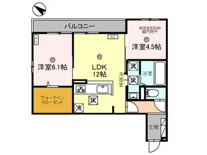 グランヴェールVI(2LDK/3階)の間取り写真