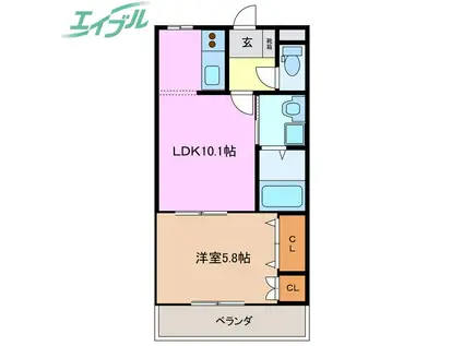 サンライズパレス午起(1LDK/2階)の間取り写真