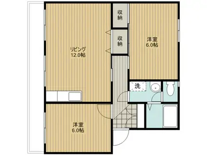 第2田畑ハイツ(2LDK/3階)の間取り写真