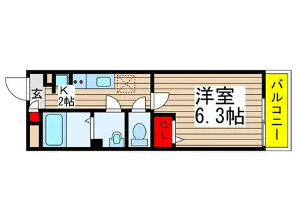 リブリ・トロワフレーシュ(1K/2階)の間取り写真