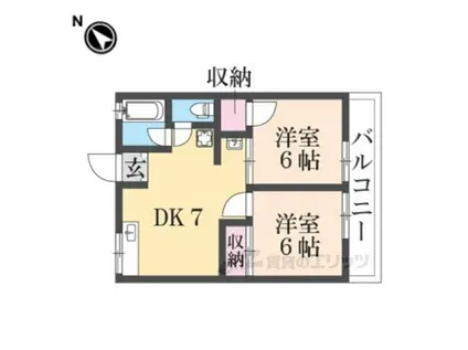 キクノハイツ(2DK/2階)の間取り写真