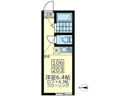 ピッコロカーサ ユナイト(ワンルーム/1階)の間取り写真