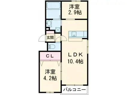 LIFEFIELDみやま(1SLDK/1階)の間取り写真