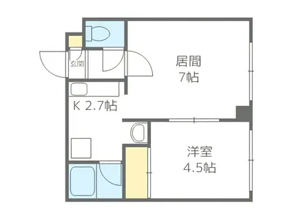 サンライト豊平(1DK/1階)の間取り写真