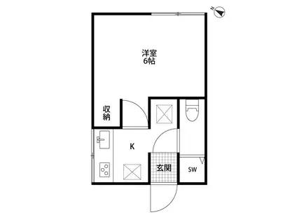 アチーブメント ハイツ(1K/1階)の間取り写真