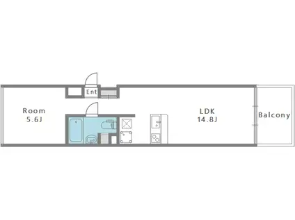 匠空KYOMACHIBORI(1LDK/2階)の間取り写真