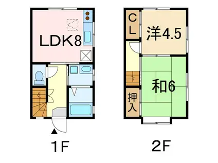 ベルACB(2LDK/1階)の間取り写真