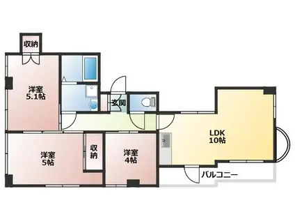 プリムハイツ(3LDK/3階)の間取り写真