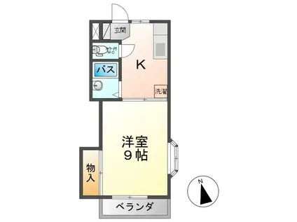 シェモワ国分A(1K/2階)の間取り写真