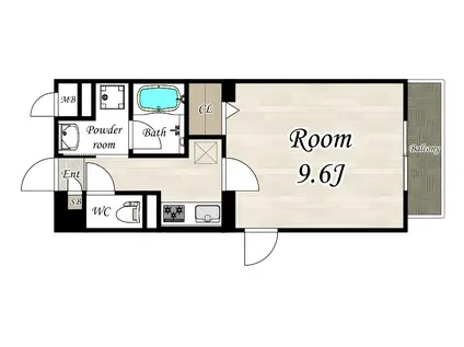 GRANDIR HATTORI(1K/1階)の間取り写真