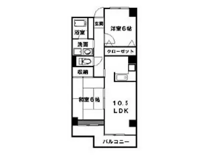 メゾンブランシュ(2LDK/3階)の間取り写真