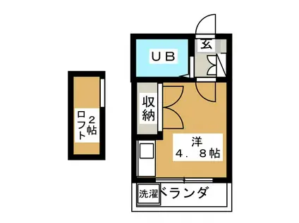 信開セルーラ桜丘(ワンルーム/2階)の間取り写真