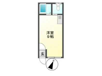 JR室蘭本線 鷲別駅 徒歩20分 2階建 築35年(ワンルーム/2階)の間取り写真