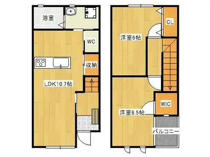 LEAF GARDEN(2LDK/1階)の間取り写真