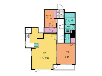 Dクラディア新横浜PLATINUM SOLID(1SLDK/13階)の間取り写真