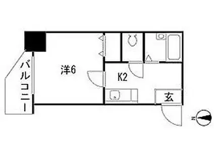 クレアシオン早稲田(1K/4階)の間取り写真