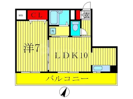 INSURANCE BLDG.VI(1LDK/6階)の間取り写真