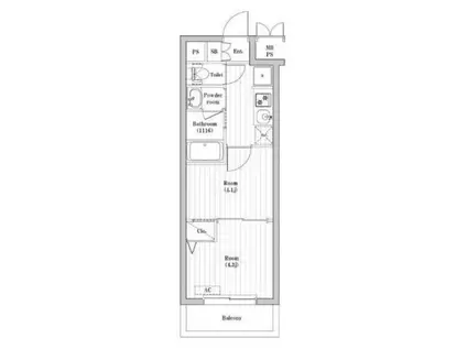 ハーモニーレジデンス文京千石(2K/1階)の間取り写真