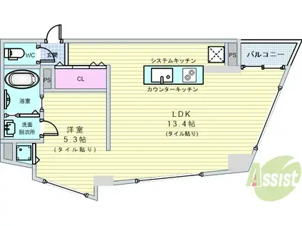 匠空TOYONAKA(1LDK/4階)の間取り写真