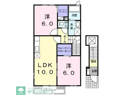 JR両毛線 岩宿駅 徒歩23分 2階建 築17年(2LDK/2階)の間取り写真