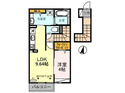 グラン・ディスJ(1LDK/2階)の間取り写真