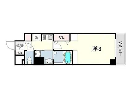 ラフィーネ伊丹Ⅱ(1K/5階)の間取り写真