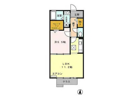 クレール・ヴィラージュII(1LDK/1階)の間取り写真