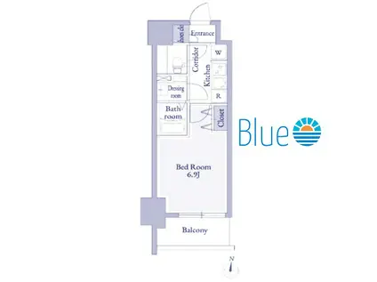 リブカーサ平塚(1K/7階)の間取り写真