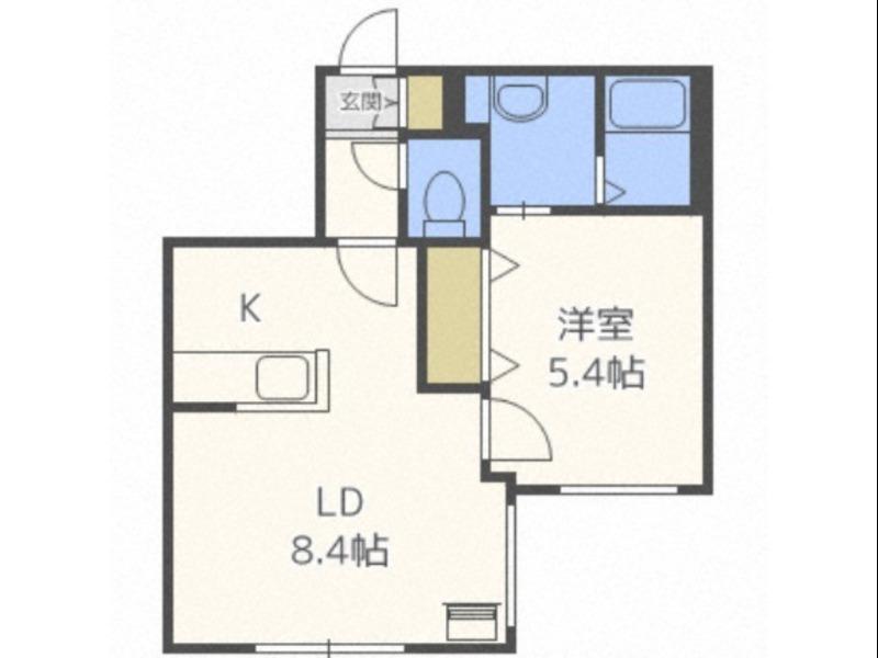 BRAMA(1LDK/2階)の間取り写真