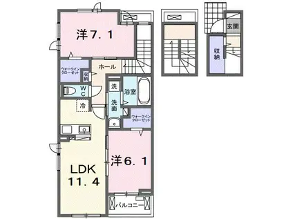 ルミナス(2LDK/3階)の間取り写真