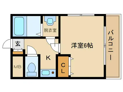 メゾンドアンジェ(1K/2階)の間取り写真