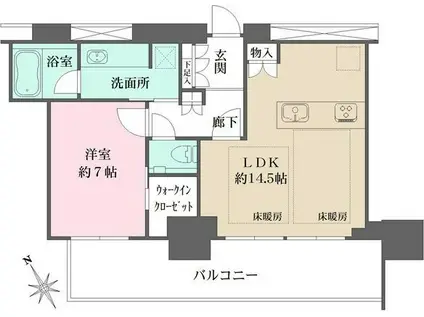 グランドメゾン池下(1LDK/23階)の間取り写真