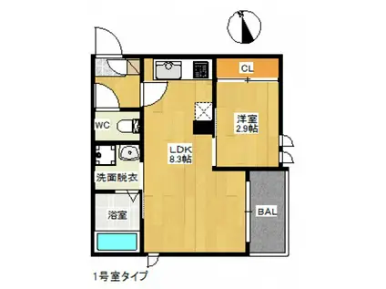 REGALEST SERECT5(1LDK/2階)の間取り写真