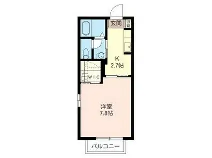 ハイムガーツラントB(1K/2階)の間取り写真