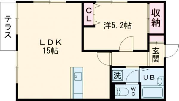 コーポIN(1LDK/1階)の間取り写真