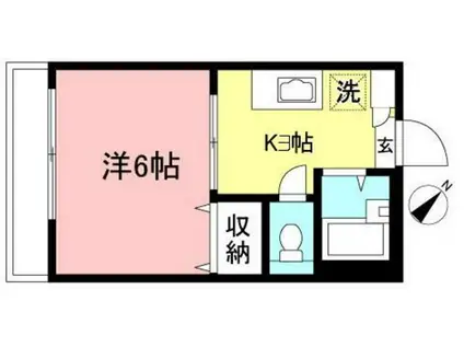 ポン・ド・レーヴ(1K/2階)の間取り写真