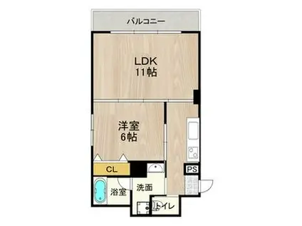 CITY SPIRE難波ウエストIIHERMITAGE NANB(1K/3階)の間取り写真