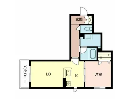 レーヴ・ラ・メール(1LDK/2階)の間取り写真