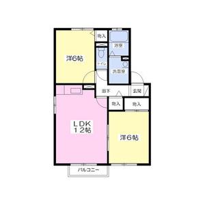 ルミエール城南(2LDK/1階)の間取り写真