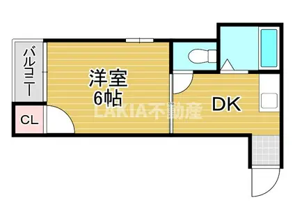 リバティ都島(1DK/1階)の間取り写真
