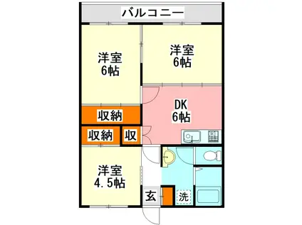 ピースフルハイツ(3DK/7階)の間取り写真