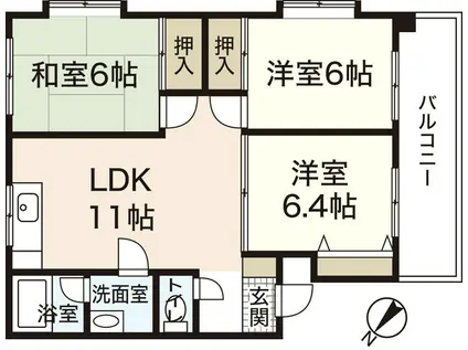 11KAWAI(3LDK/2階)の間取り写真