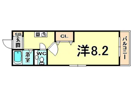 パークサイドハイム(1K/1階)の間取り写真