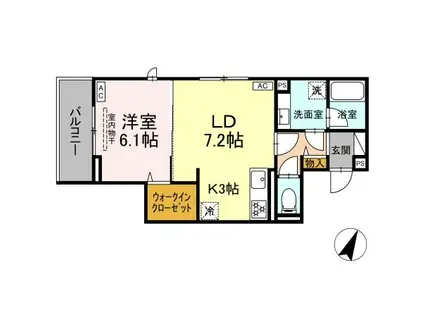 ディパイナ保土ヶ谷(1LDK/3階)の間取り写真