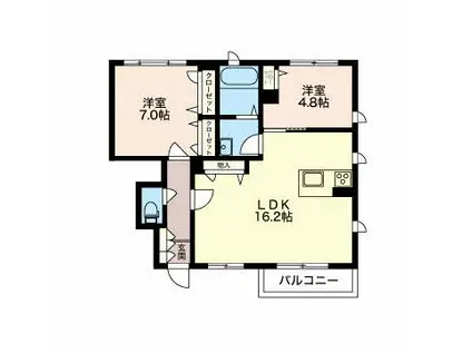 プレシア・コート(2LDK/1階)の間取り写真