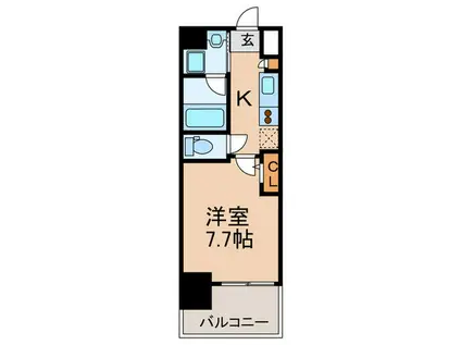 アールズタワー望が丘(1K/2階)の間取り写真