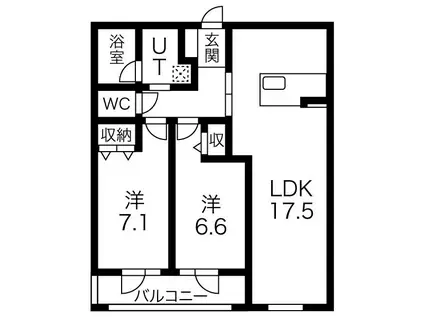 オラシオン新川 103(2LDK/4階)の間取り写真