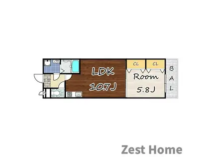 フジパレス尼崎宮内町イースト(1LDK/1階)の間取り写真