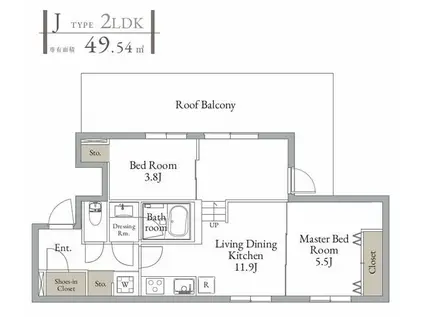 LIVEFLAT西荻窪(2LDK/3階)の間取り写真
